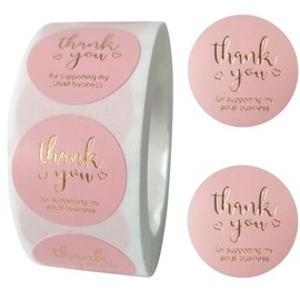 Pegatinas de Agradecimiento, Pegatinas de Agradecimiento Redondas de 1" para Pequeñas Empresas, Etiquetas de Agradecimiento para Bolsas, Sobres de Burbujas, Tarjetas de Felicitación, Ramos de Flores