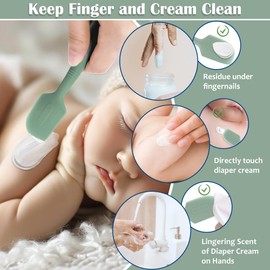 AYHIT Baby Diaper Cream Spatula,2Pack Silicone Diaper Cream Applicator Baby Butt Paste Spatula Diaper Cream Brush for Newborn Baby, 1 x Large Size,1 x Small Size (White)