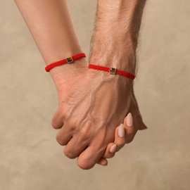 KARMA AND LUCK Clear Mind - Tiger's Eye Red String Bracelet: Clarity, Confidence, and Luck. Handmade with Rhodium Plated Brass, 8mm Jade Stone, and Magnetic Clasp., Large, Tiger Eye, tiger eye