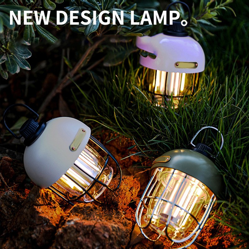 2000mAh LED Camping Lantern Retro Rechargeable Camping Lights Portable Tent