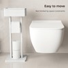 Wealone 4-in-1 White Toilet Paper Holder Stand with Storage Shelf