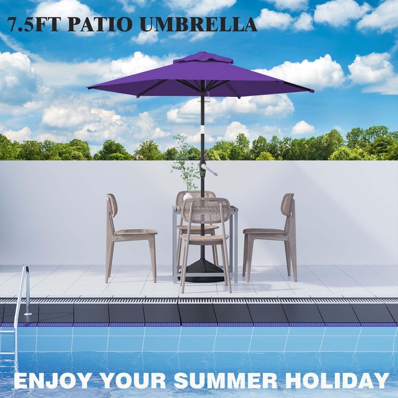 AreShark 7.5FT Patio Umbrella Table Market Umbrella w/Tilt and Crank
