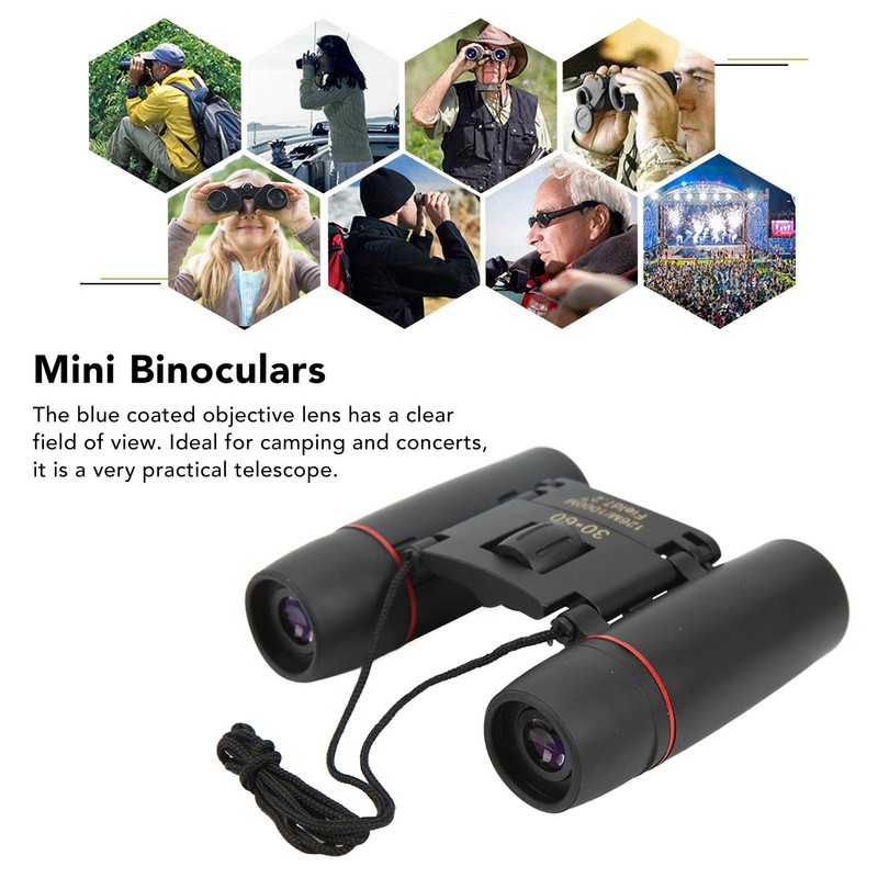 30x60 126m 1000m Mini Compact Binoculars 7.2 Degree Viewing Angle