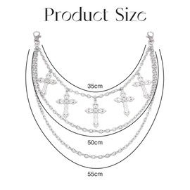 Gothic Schmuck,Blatt Hose Kette,Emo Clothes,Punk Accessoires,Jeanskette Grunge Clothes,Hose Aus Metall Pants Chain Jeans,Rock Hosen Eldbörsenkette,Schlüsselanhänger Hip-Hop-Stil Für Männer Frauen