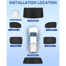 6PCS Window Shades for Ford F150 4-Door (2015-2020) Accessories – Full Coverage Sun Shade for Side Windows, Rear Triangular & Windshield – UV Protection & Privacy for Camping, Napping, Relaxing