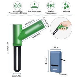 Ecowitt GW1106 Kit de medidor de humedad del piso, incluye puerta de enlace Wi-Fi GW1100 y sensor de humedad del piso WH51, 915 MHz