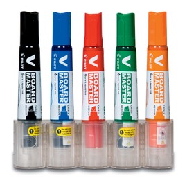 Pilot Pen 5081PH5 Whiteboard Marker V-Board Master Begreen Thickness 2.2 - 5.2 mm Set of 5 Black/Red/Blue/Green/Orange