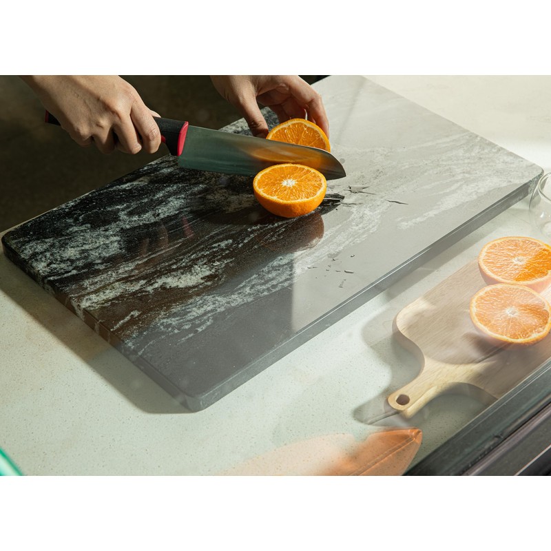Adolif Natural Black Marble Pastry and Cutting Board, 12x20x0.7 Inch,