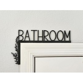 Bathroom Door Topper | Over The Door Sign | Minimalist Bathroom Sign | Home Decor (Left Side Black)