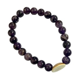 crystalmiracle Amethyst Beaded Round with Gomti Chakra Stretch String Fashion Accessory Wellness Healing Men Women Gift