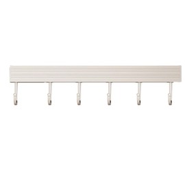 30 cm Hook Rail Kitchen Hanger for Kitchen Utensils, White Aluminium, No Drilling, Wall Mounting, Kitchen Utensils Organiser Rack for Kitchen and Bathroom