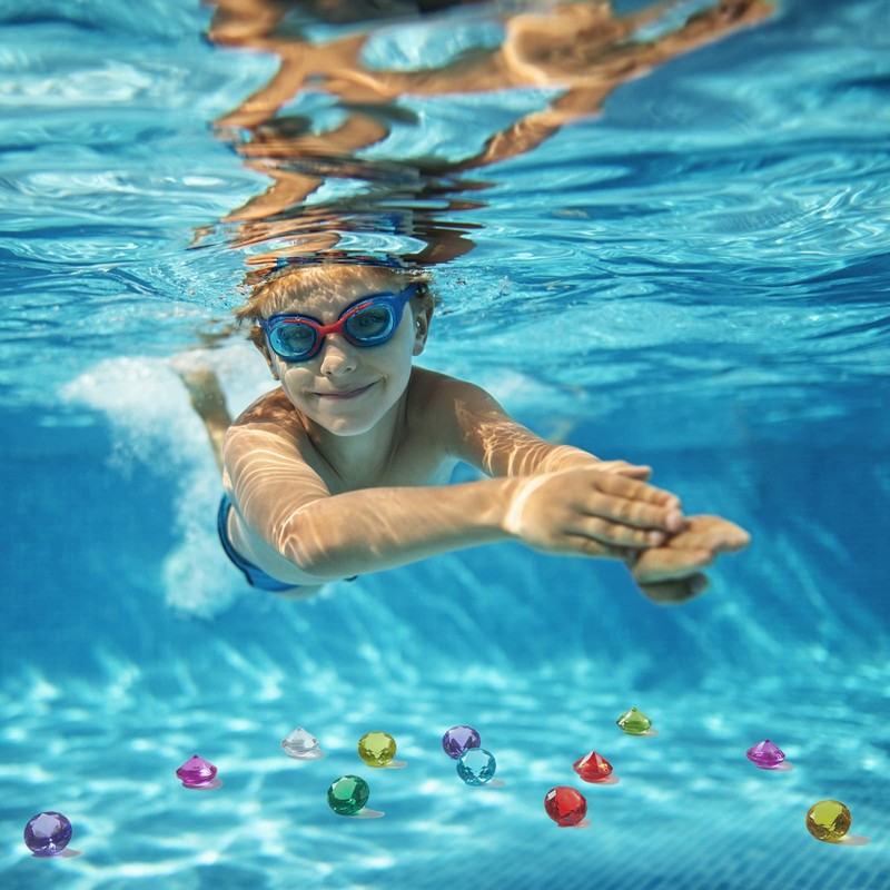 Hercugifts Diving Gem Pool Toy Colorful 6 Big Diamond Set