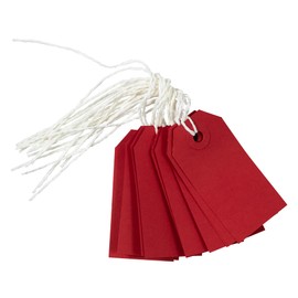 JAM PAPER Gift Tags with String - Small - 3 1/4 x 1 5/8 - Red - 10/Pack
