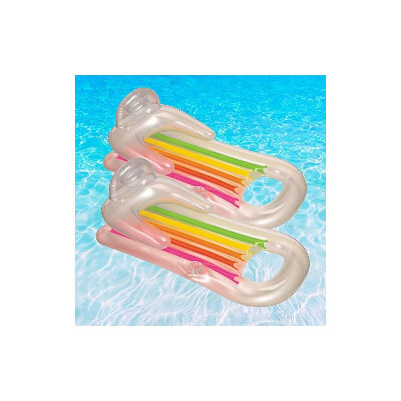Intex King Kool Lounge for Swimming Pools, Silver 2-Pack