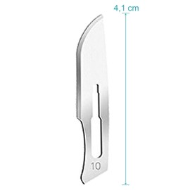 May Set of 10 Scalpel Blades Figure 10 Made of Carbon Steel – Replacement Blades Individually Sterile Packed + 1 x Stainless Steel Scalpel Holder