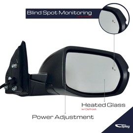 Spieg HO1321318 Passenger Side Mirror for 2017-2022 Honda CR-V | Right Side View Mirror Assembly Power Adjustment Heated Glass Blind Spot Information System Turn Signal Light | Material Black 9 Pins