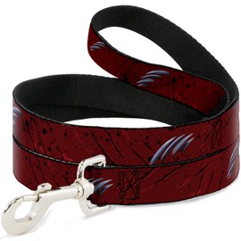 Correa para perro A Nightmare on Elm Street Freddys rascando a mano rojo 6 pies de largo 1.5 pulgadas de ancho