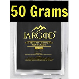 Hair Building fibers (Black) 50 Grams Jargod- Refill Your Existing Fiber Bottle - Hair Loss Concealer For Thinning Hair (Black)