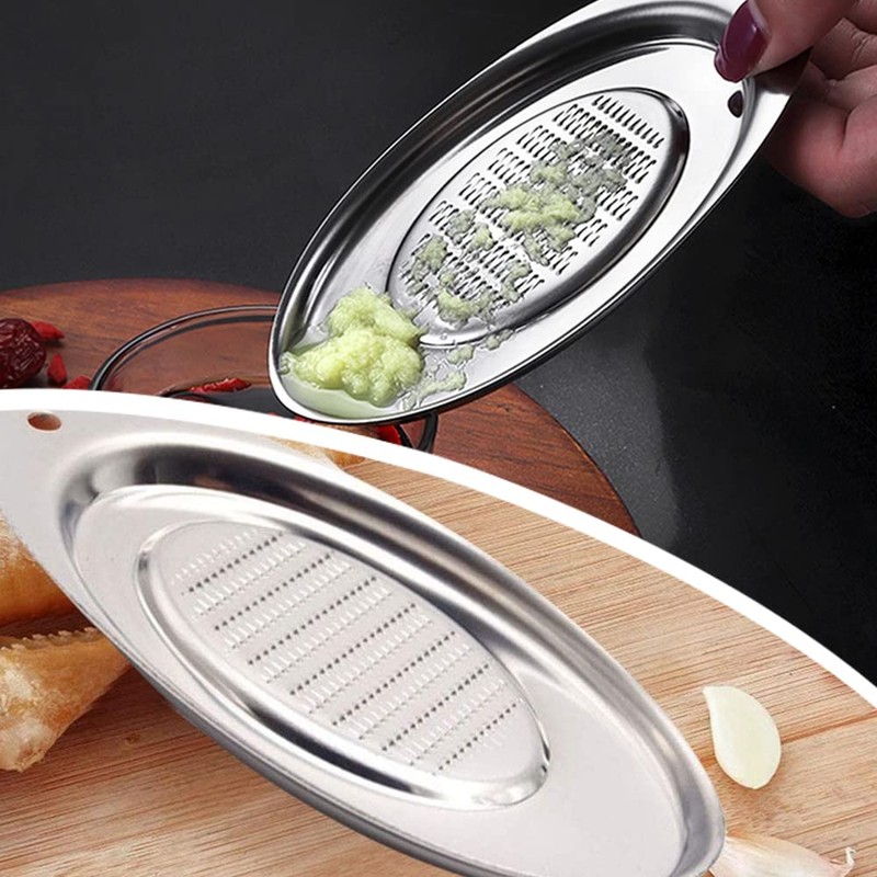 Ginger Grinder Oval Garlic Grinder Grater Stainless Steel Garlic Crusher