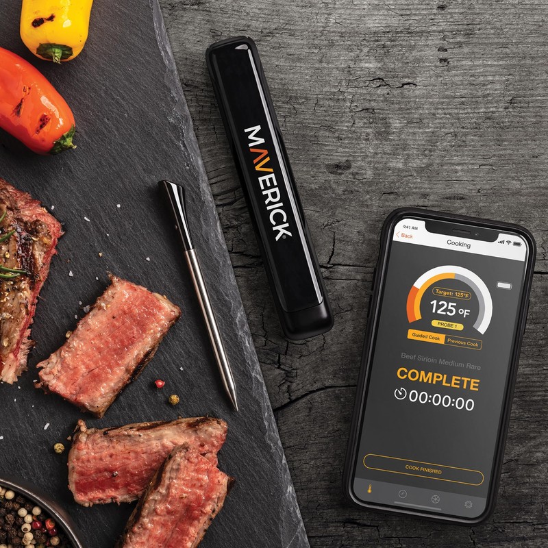 Maverick Stake Wireless Bluetooth Meat Thermometer, Battery-Free Probe, 2-Min USB