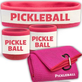 Pickle Ball Sweatbands Headband Pickleball Lovers Men Women Accessories (Pink 4 Pack)
