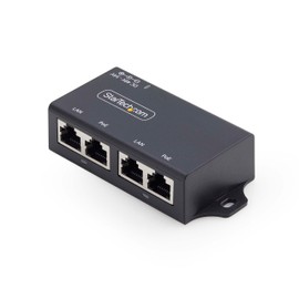 StarTech.com 2-Port PoE+ Injector, 10/100/1000Mbps, PoE/PoE+ (802.3af/at), 4X 10/100/1000BASE-T RJ45, 30W, Wall Mountable