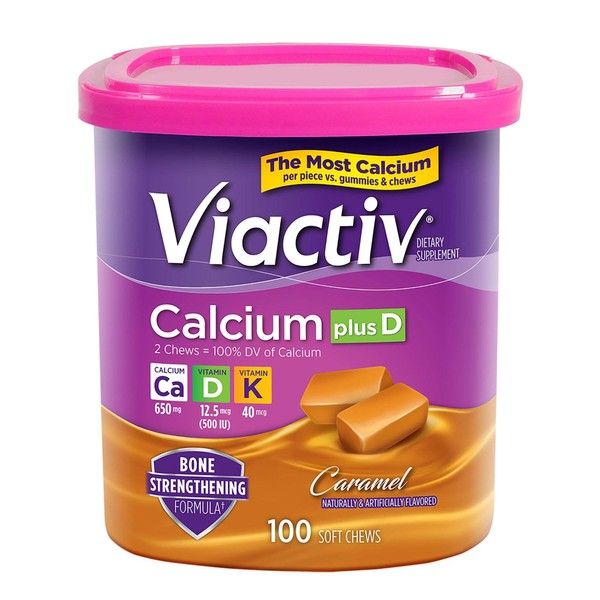Viactiv Calcium Plus D Caramel -- 100 Soft Chews