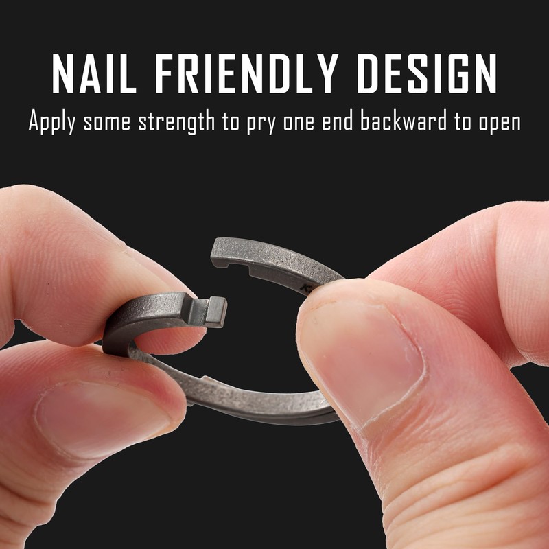 KeyUnity Titanium Side Print Keychain Minimalist Split Key Chain Quick
