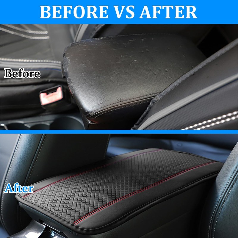 Car Center Console Cover, Fiber Leather Anti-Scratch Vehicle Armrest Storage
