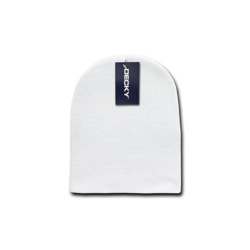 DECKY 614-WHT Acrylic Short Knit Caps, White