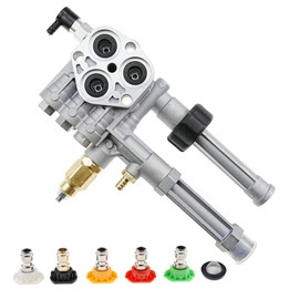 AR42518 Pressure Washer Pump Head Assembly for Troy Bilt SRMW Pumps SRMW2.2G26/RMW2.2G24,RMW2G20 RMW2G23B RMW2.2G20D SRMW2.2G26 RMW2G24,With 5 Nozzle Tips Replace# AR43061 AR42940