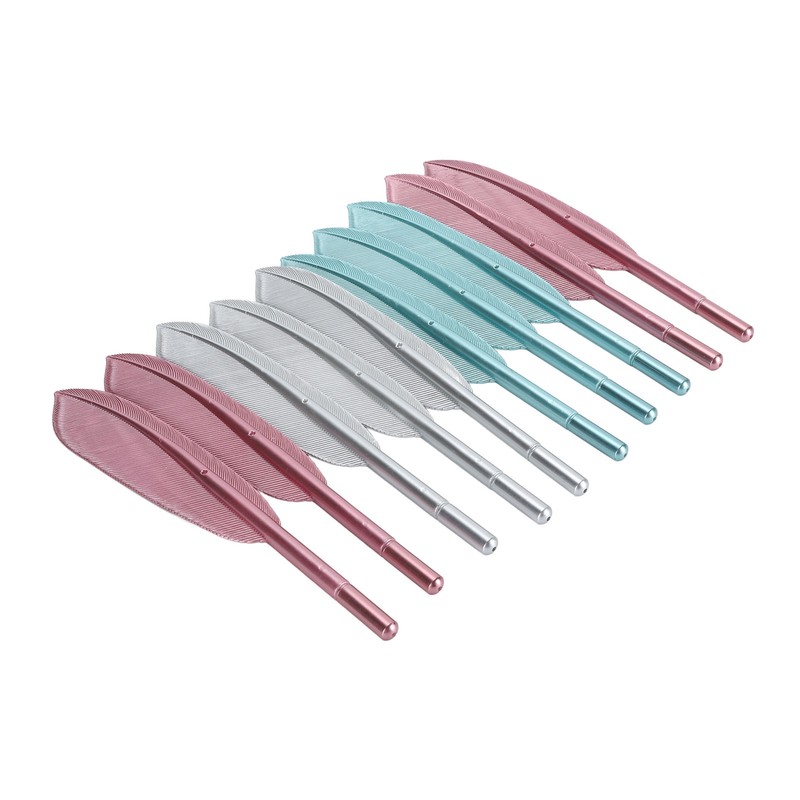 10Pcs Feather Pens Kids Ballpoint Pen Set ABS Plastic Office