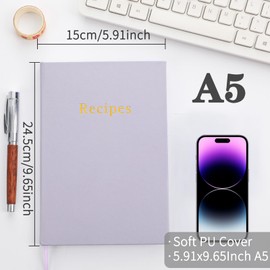 Recipe Book To Write in Your Own Recipes With 62 Blank Recipe Book Pages (black)