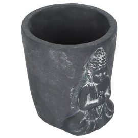 Happyyami Home Decor Cement Buddha Head Planter Decorative Flower Pot Succulent Plant Pot for Indoor Outdoor Garden Home Zen Decoration Desk Topper