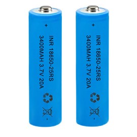 AFSONGOO 2 Pack 3.7 Volt 18650 Rechargeable Battery 18650 Li-ion 186550 Battery for Flashlights, Headlamps, Doorbells, RC Cars (Blue) (Button Top)