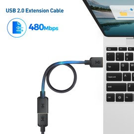 Cable Matters 2-Pack Long USB to USB Extension Cable (Male to Female USB Extender Cable) - 10 ft