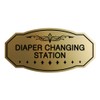 Signs ByLITA - Señal para cambiar pañales, diseño victoriano, Oro
