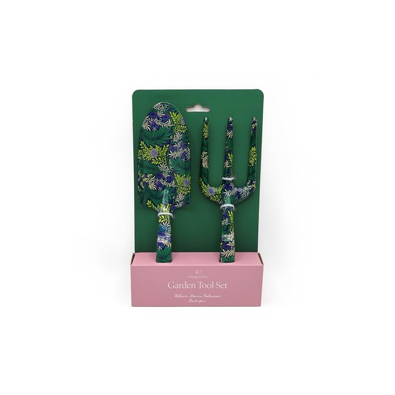 Fork and Trowel Garden Tool Set - William Morris Larkspur