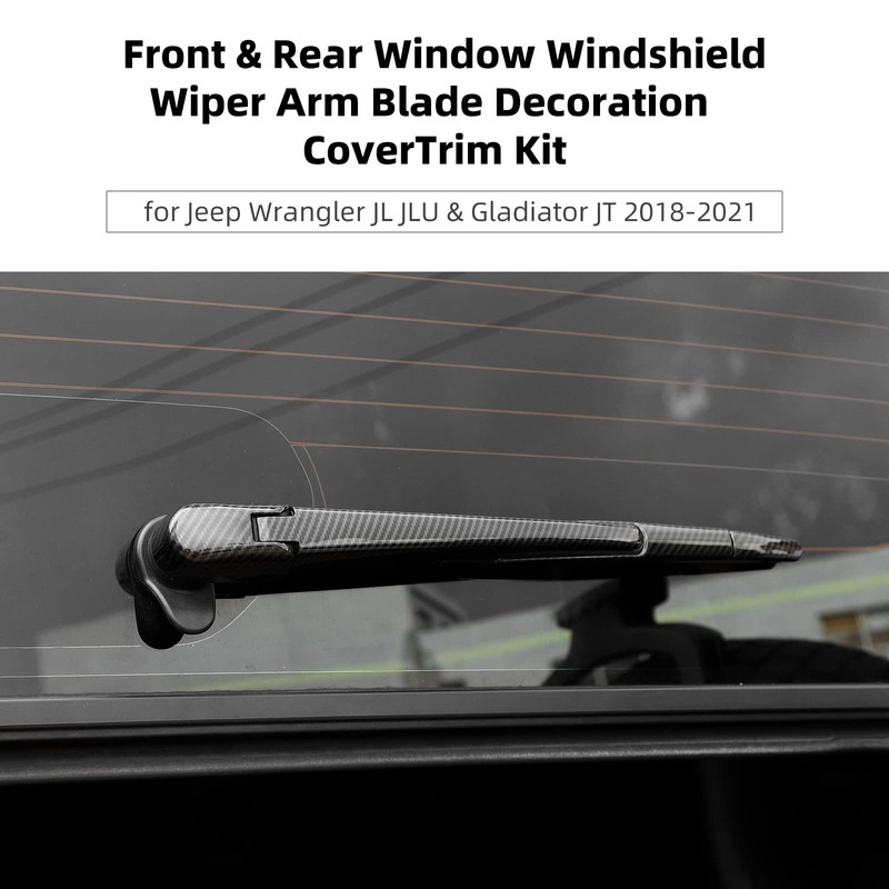 SQQP Carbon Fiber Front & Rear Window Windshield Wiper Arm