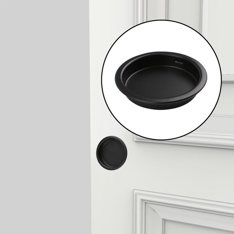 MOROBOR 4 Pack Closet Door Finger Pull, Steel Round Sliding