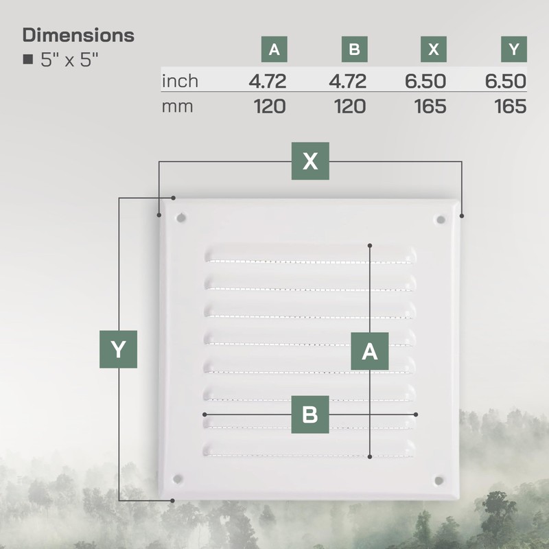 Vent Systems - 5 x 5 Inch (Inner) Pack of