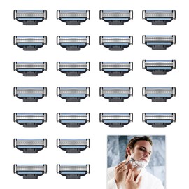 Rasierklingen, 24 Stück Rasierklingen, Ersatzklingen für Herren, kompatibel mit Rasierklingen, komfortable und präzise Rasur, Dreifach-Klingen-Ersatzklingen für Rasierer