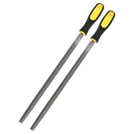 M METERXITY 2-Pack Triangular Metal File 12 Inch, High Carbon Steel Diamond Hand W PVC Grip Handle for Wood/Metal/Ceramic/Glass/Stone/Jewelry/Tile/Model/DIY/Sharpening File