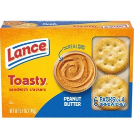 Lance Toasty Peanut Butter Sandwich Crackers – Pack of 1 (6 Packs, 5.1 oz)
