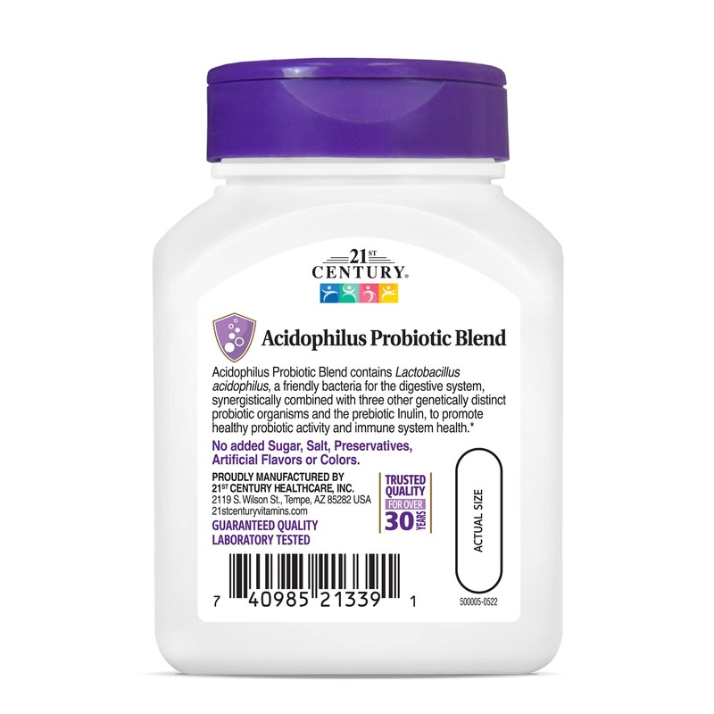 21st Century 21st Century Acidophilus Capsules, 100 Count (21339) (Pack