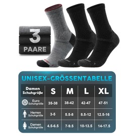 Juclise Summer Thin Hiking Socks Coolmax Merino Compression Anti Blisters Padded Anti-Sweat Breathable Trekking Socks, Classic black x 2 + grey x 1, 35 - 38