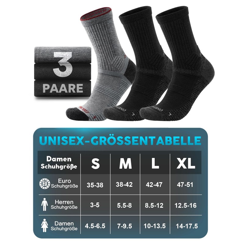 Juclise Summer Thin Hiking Socks Coolmax Merino Compression Anti Blisters
