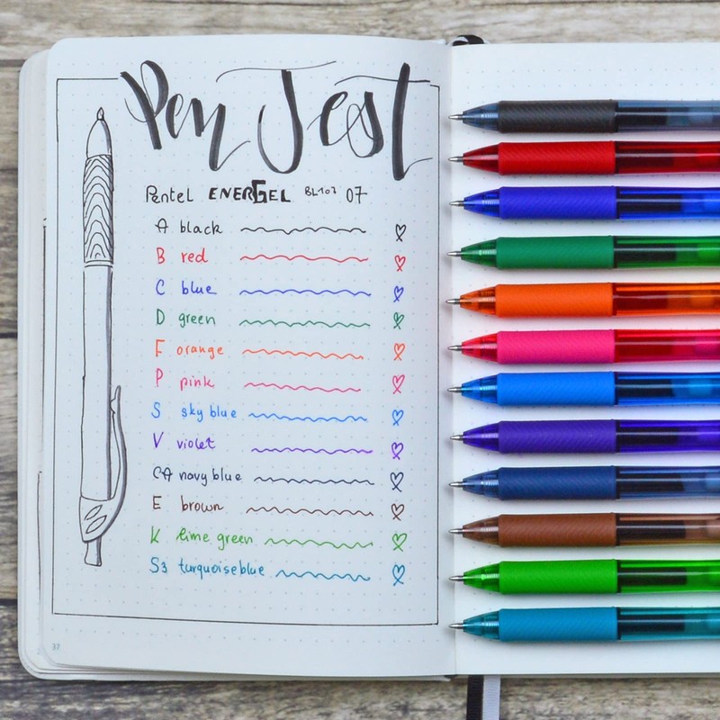 Pentel de México BL107BP-A Bolígrafo Energel X, Tinta Negra, Blíster