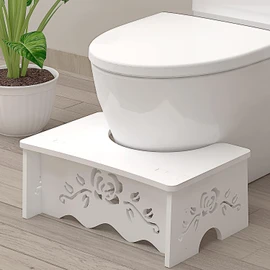 Fanwer Squatting Toilet Stool - Poop Stool for Bathroom, Wood-Plastic Composite, 7 Inch, Adults & Elderly