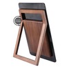 Desktop Black Glass Dry Erase Whiteboard with Reversible Wood Stand,